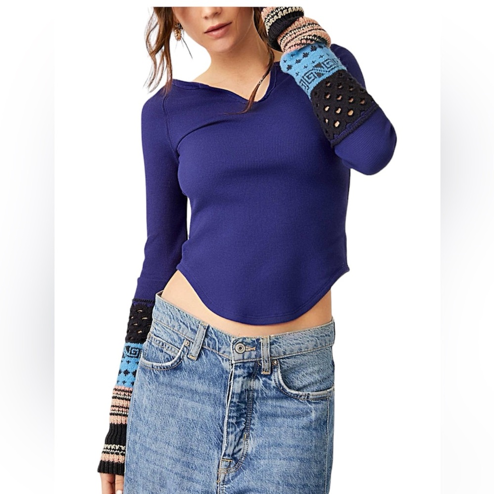FREE PEOPLE Cozy Craft Cuff Top, Size SMALL